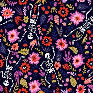 Illusztráció Dancing skeletons in the floral garden., Utro_na_more