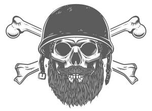 Illusztráció Illustration of bearded soldier skull with, ioanmasay