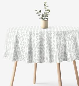 Goldea kör alakú pamut asztalterítő - skandináv levelek Ø 120 cm