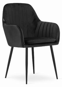 PreHouse LUGO szék - fekete bársony / fekete lábak