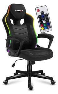 Gamer szék FORCE kényelmes , játékszék, forgószék 2.5 RBB LED karosszék Párnázott ülés fekete