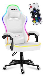 Gamer szék, Force 4.4 professzionális játékszék, Acél, Textil Szövet anyag, 130 Kg, Nyakpárna, Fejpárna, RGB Fehér