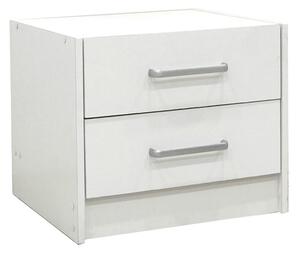 3 darabos hálószoba bútor szett ágykerettel és éjjeliszekrénnyel, Olympus White, fehér, 147.7x221x84 cm