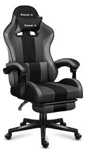 Gamer szék lábtartóval, Force 4.7 professzionális játékszék, Acél, Textil Szövet anyag, 130 Kg, Nyakpárna, szürke