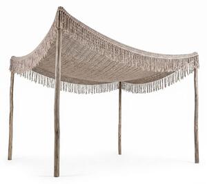 Makramé tető napellenző, Shelto, bézs, 400x300x37 cm