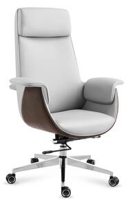 Premium Főnöki szék, kényelmes irodai szék ,modern Igazgatói szék, fej- és nyaktámasszal, műbőr, fehér