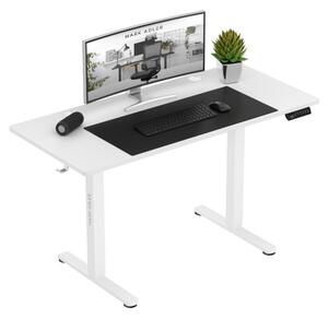 Premium Állítható magasságú íróasztal, magasság, íróasztal elektromos magasságállítással, memória funkcióval és Lcd kijelzővel, fehér