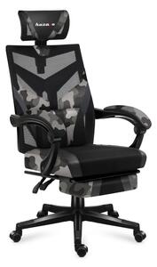 Gamer szék ergonomikus lábtartóval játékszék, Combat 5.0, fekvőtámasz, Camo