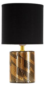 Fekete-aranyszínű kerámia asztali lámpa textil búrával (magasság 28 cm) Glam Dark – Mauro Ferretti