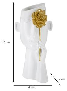 Fehér poligyanta váza 27 cm Fiore – Mauro Ferretti