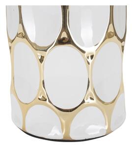 Fehér-aranyszínű kerámia asztali lámpa textil búrával (magasság 56 cm) Glam Carv – Mauro Ferretti