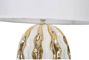 Fehér-aranyszínű kerámia asztali lámpa textil búrával (magasság 48 cm) Glam Stary – Mauro Ferretti