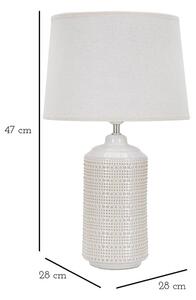 Fehér kerámia asztali lámpa textil búrával (magasság 47 cm) Point – Mauro Ferretti