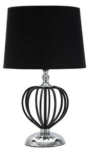 Fekete-ezüstszínű asztali lámpa textil búrával (magasság 44,5 cm) Darky – Mauro Ferretti