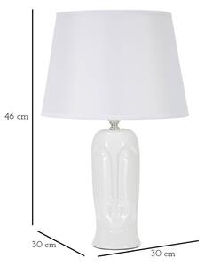 Fehér kerámia asztali lámpa textil búrával (magasság 46 cm) Statua – Mauro Ferretti