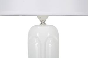 Fehér kerámia asztali lámpa textil búrával (magasság 46 cm) Statua – Mauro Ferretti