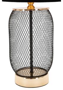 Fekete-aranyszínű asztali lámpa textil búrával (magasság 47 cm) Chaine – Mauro Ferretti