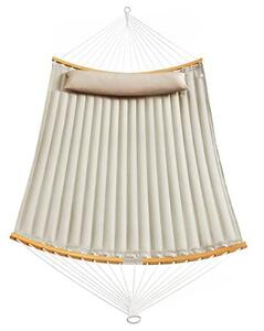 2 személye kemping függőágy párnával, 200x140 cm, max 225 kg, krém bézs színű