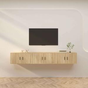 VidaXL 3 db sonoma-tölgyszínű fali TV-szekrény 80 x 34,5 x 40 cm
