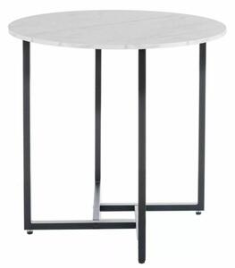 Alto II kerek étkezőasztal fehér márvány/fekete 80 cm
