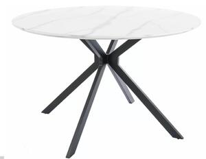 Aster étkezőasztal fehér márvány/fekete 120cm