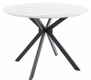 Aster étkezőasztal fehér márvány/fekete 100cm