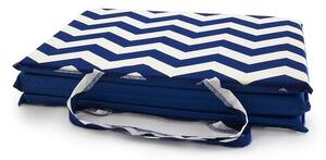 B.E.S. Petrovice napozó strandszőnyeg, kék és fehér cikkcakk