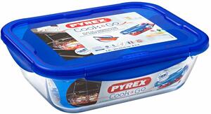 Pyrex Cook & Go hőálló sütőtál és ételtároló légmentes fedővel 30x23 cm, 3,3 liter - 203208