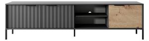 RAVE 203 3D RTV fekete asztal kézműves tölgy dekorral