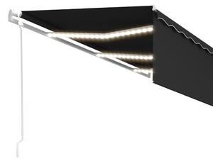 VidaXL antracitszürke redőnyös, LED-es, szélérzékelős napellenző 6x3 m
