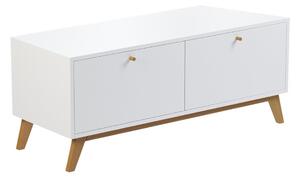 ARBYD Thia fehér komód tölgyfa lábazattal 120 x 45 cm