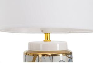 Fehér-aranyszínű kerámia asztali lámpa textil búrával (magasság 48 cm) Glam Abstract – Mauro Ferretti