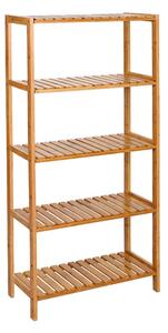 SONGMICS BCB35Y Polcrendszer Bambusz 5 Állítható Polccal Természetes 60 x 26 x 130 cm