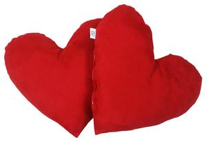 EMI piros szív alakú velúr dekor párna