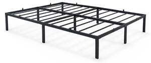 AKORD Furniture Factory Fém Ágyváz 140x200 cm Fekete Összecsukható 9 Lábbal és 20 Léccel