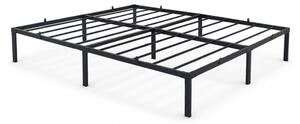AKORD Furniture Factory Fém Ágy Keret 160x200 cm Fekete Összecsukható 9 Lábbal és 20 Léccel