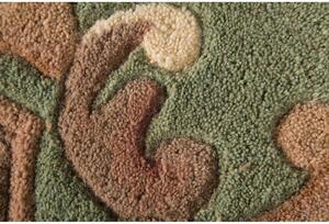 Aubusson zöld gyapjú szőnyeg, ⌀ 120 cm - Flair Rugs