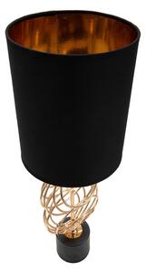 Fekete-aranyszínű asztali lámpa textil búrával (magasság 58,5 cm) Circly – Mauro Ferretti