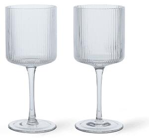 Ferm LIVING - Ripple Fehér Wine Glasses Set of 2 Clear - Lampemesteren