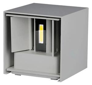 V-TAC 11W kültéri, szürke, szögletes, fali LED lámpa természetes fehér, 120 Lm/W - SKU 218532