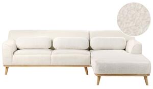 Sarokkanapé 3 személyes SIMOS Buklé Fehér Bal oldali