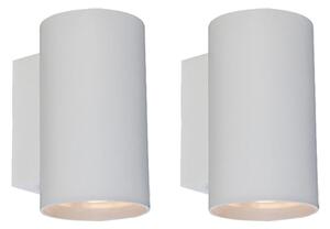2 modern fali lámpa kerek fehér - Sandy