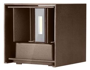 V-TAC 11W kültéri, Corten barna, szögletes, fali LED lámpa meleg fehér, 120 Lm/W - SKU 6820