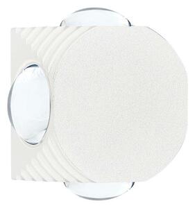 V-TAC mini 4W kültéri fali COB LED lámpa, 4 irányú kerek, fehér házzal, meleg fehér - SKU 10589