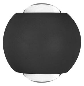 V-TAC mini 2W kültéri fali COB LED lámpa, 2 irányú gömb, fekete házzal, meleg fehér - SKU 10584