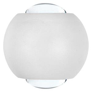 V-TAC mini 2W kültéri fali COB LED lámpa, 2 irányú gömb, fehér házzal, meleg fehér - SKU 10585
