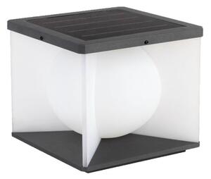 V-TAC négyzet 30cm magas napelemes lámpa, távirányítóval, meleg fehér -SKU 23352