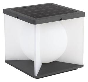 V-TAC szögletes 19cm magas napelemes lámpa, távirányítóval, meleg fehér - SKU 23351