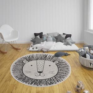 Lion krémszínű szőnyeg gyerekeknek, ø 160 cm - Ragami
