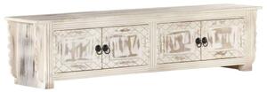 VidaXL fehér tömör mangófa TV-szekrény 140 x 30 x 35 cm